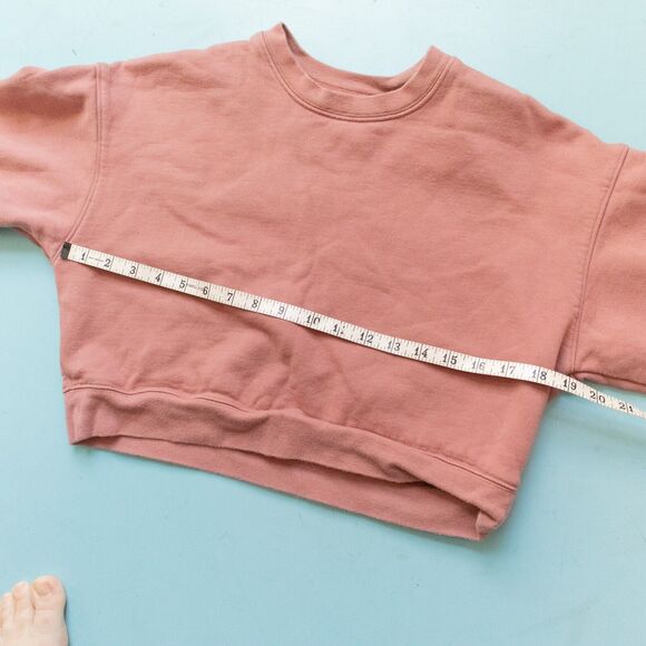 Girlfriend Collective Birch 50/50 Crop Sweatshirt Classic Jogger Sweat Set XS - Picture 3 of 10